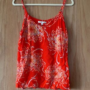 CAbi Vibrant Red Floral Camisole Top Sz Sm.